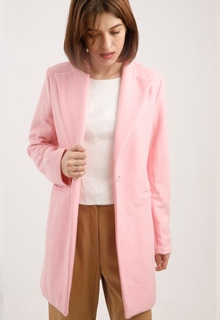 Pale Pink Tailored Medium Long Jacket