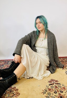 Vintage 90s Knitted Abstract Patterned Boho Cardigan