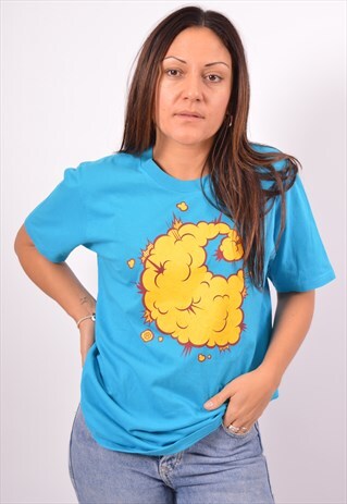 VINTAGE CARHARTT T-SHIRT TOP BLUE
