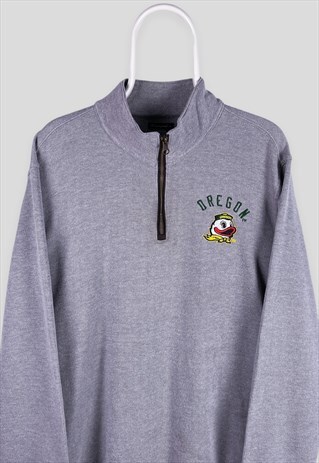 Vintage Champion Grey Sweatshirt 1/4 Zip NFL Oregon Ducks XL