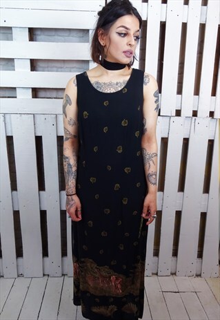 SAFARI PRINT BOHO 90S MAXI DRESS