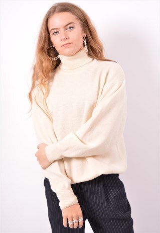 VINTAGE FILA JUMPER SWEATER BEIGE