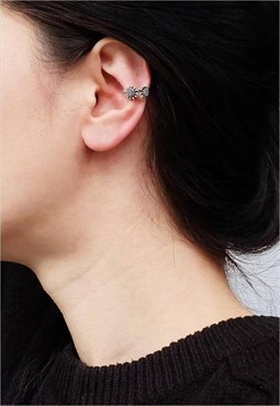 Sun Flower Ear Cuff Earring Women Sterling Silver Earring
