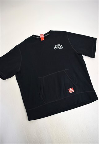 VINTAGE 90S NIKE BLACK SHORT SLEEVE SWEATSHIRT
