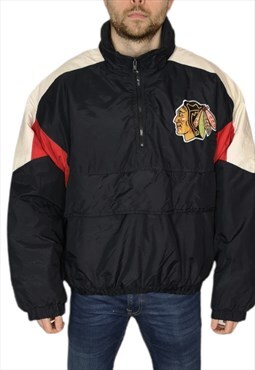 90's Chalk Line NHL Black Chicago Hawks Jacket Size XL