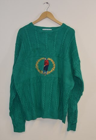 VINTAGE 90S PRINGLE GRAPHIC GOLF JUMPER