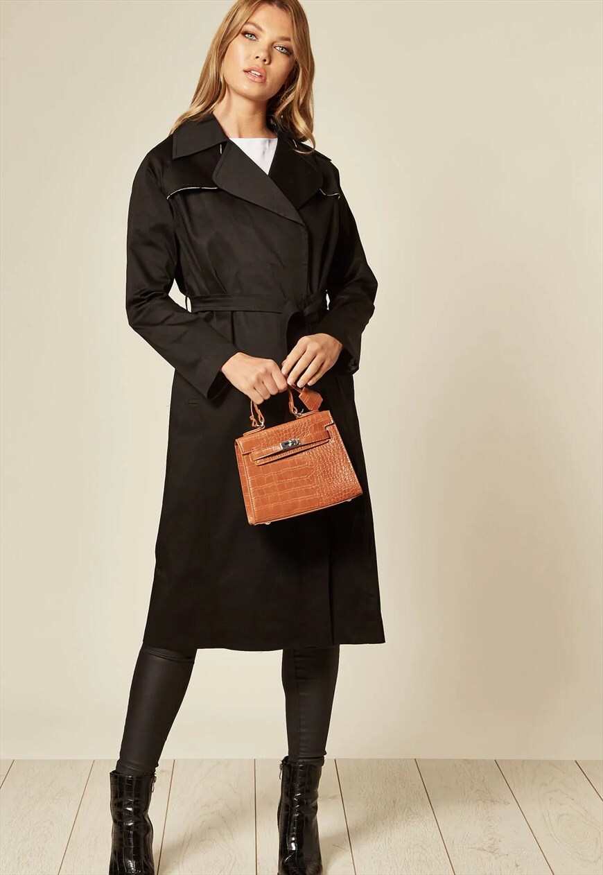 Black trench coat size cheap 20