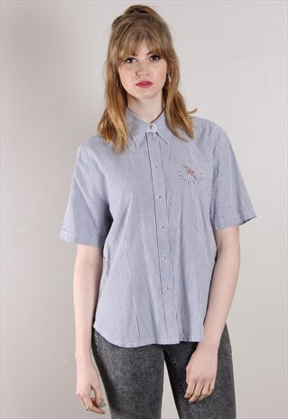 VINTAGE 90S STRIPED SHORT SLEEVE SHIRT