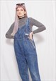 80S VINTAGE 90S GRUNGE BLUE BAGGY DENIM DUNGAREE JEAN PANTS