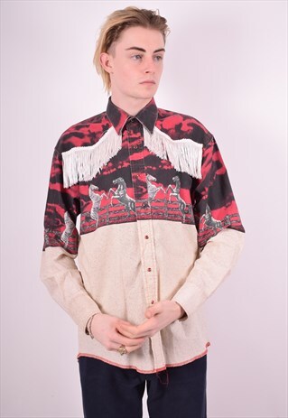 WRANGLER MENS VINTAGE SHIRT MEDIUM MULTI 90'S