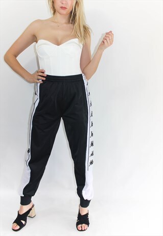 NEW 90'S STYLE KAPPA TAPE LOGO TRACK PANTS