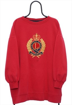 Vintage Limited Branded Embroidered Red Sweatshirt Womens