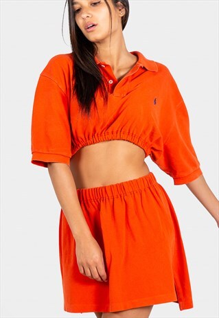 VINTAGE REWORKED POLO CO-ORD SET RALPH LAUREN TOP & SKIRT