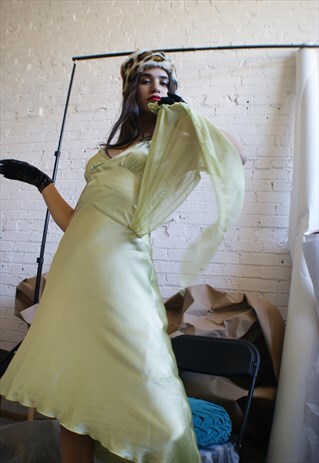 SATIN LIGHT GREEN GOWN