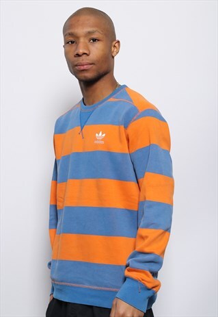 VINTAGE ADIDAS LOGO SWEATSHIRT ORANGE BLUE