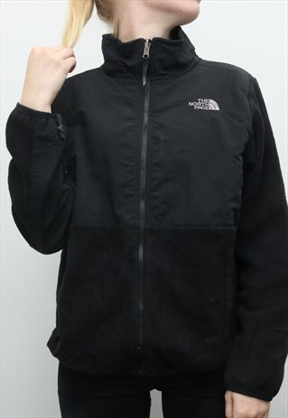 THE NORTH FACE - BLACK DENALI EMBROIDERED FLEECE JACKET - SM