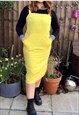 VINTAGE YELLOW 60S WIGGLE DRESS PINUP CHIC STYLE 