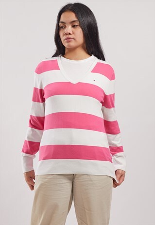 VINTAGE TOMMY HILFIGER LONG SLEEVE V-NECK TOP