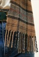 80S VINTAGE BARBOUR TARTAN CHECKED LAMBSWOOL SCARF 4831