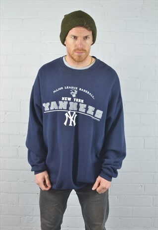 VINTAGE LEE NAVY BLUE "YANKEES" COLLEGE SWEATSHIRT