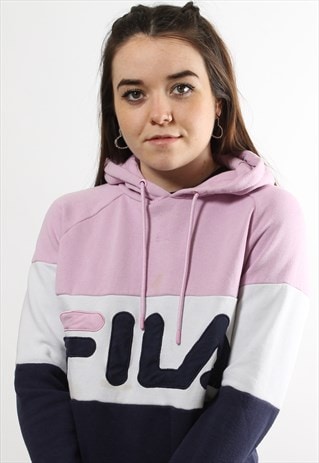 fila logo white hoodie