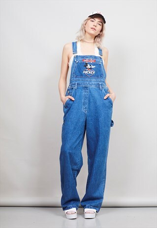 VINTAGE 90'S OVERSIZED MICKEY MOUSE DUNGAREES