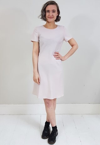 VINTAGE 90'S PALE PINK BIAS CUT SHIFT DRESS