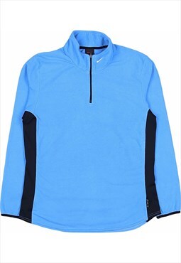 Nike 90's Quarter Zip Swoosh Fleece Large Blue