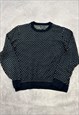 CROFT & BARROW KNITTED JUMPER ABSTRACT PATTERNED SWEATER