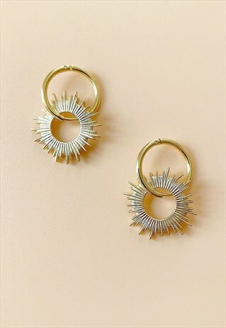 GOLDEN SUN HOOPS EARRINGS