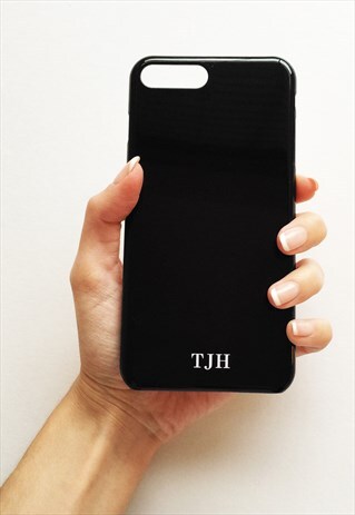 BLACK AND WHITE SMALL MONOGRAM PHONE CASE