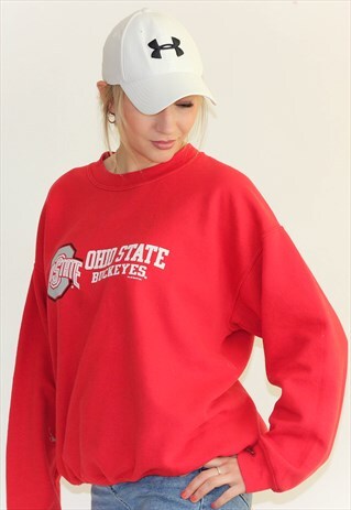 VINTAGE 90'S OHIO STATE RED SLOUCHY FIT SWEATSHIRT