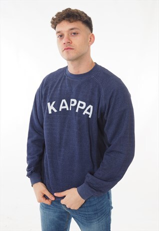 VINTAGE KAPPA SWEATSHIRT BIG LOGO BLUE