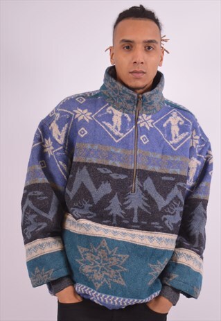 VINTAGE L.L.BEAN FLEECE JUMPER AZTEC MULTI