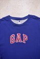 VINTAGE GAP BLUE SPELL OUT EMBROIDERED TOP