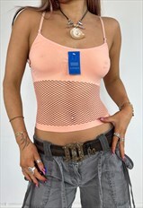 Vintage Y2k Top Vest Fishnet Deadstock Rave Festival Cyber 