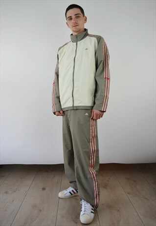 mens khaki adidas tracksuit