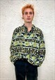 Vintage 90s silky printed shirt