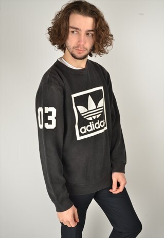 VINTAGE ADIDAS SWEATSHIRT IN BLACK