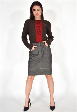 MOSCHINO JEANS ELEGANT GRAY SKIRT