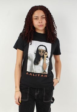 "Vintage Aaliyah black graphic t shirt