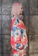 PAISLEY TRACK JACKET HANDMADE BANDANA BOMBER IN TIE-DYE RED