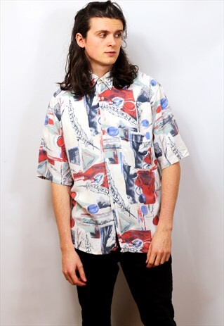 1990'S VINTAGE ABSTRACT PRINT SHIRT