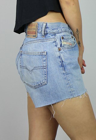 VINTAGE DIESEL DENIM SHORTS W LOGO FRONT & BACK