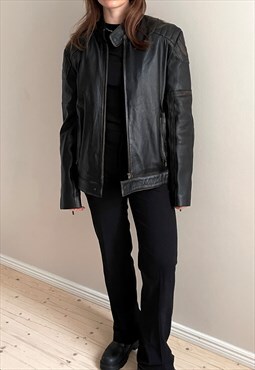 Vintage Black Racer Leather Jacket