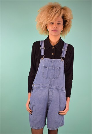 VINTAGE 90'S DENIM DUNGAREE SHORTS