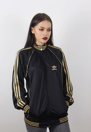 VINTAGE BLACK ADIDAS ZIP UP JACKET