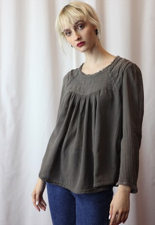 ISABEL MARANT BOHO BLOUSE IN BROWN