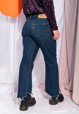 VINTAGE LEVI'S 501 JEANS 90S CROPPED BOYFRIEND DENIM PANTS