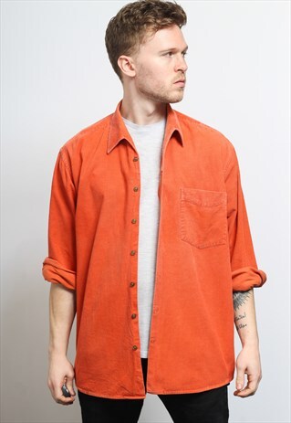 VINTAGE CORDUROY CORD SHIRT ORANGE